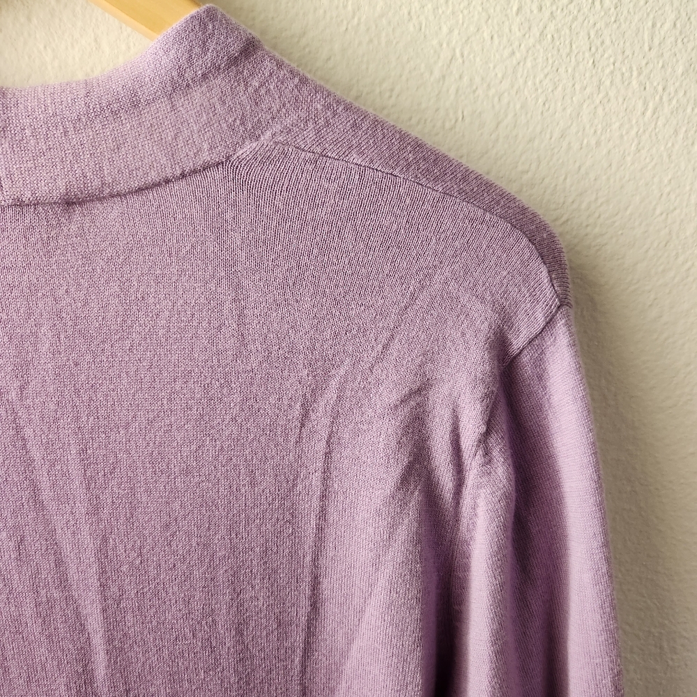 J.Jill Women's Long Sleeve One Button Wool Blend Purple Cardigan Size Medium‎ - Picture 14 of 14